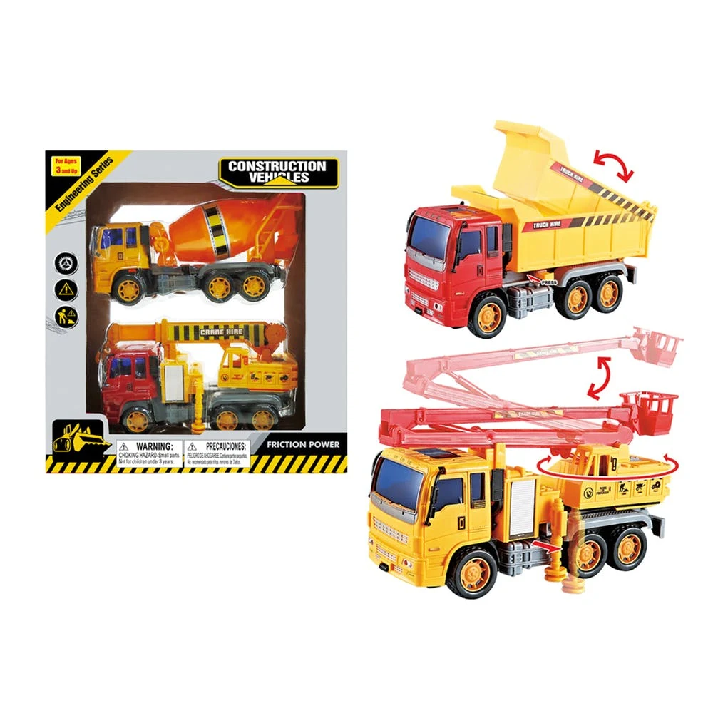Friction-Powered Construction Vehicles - 8" 2 Pieces 1