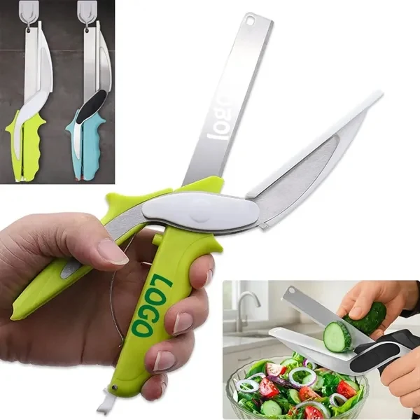 Custom Stainless Steel Vegetable Scissors with Board — Multi-Function Kitchen Prep Tool 1