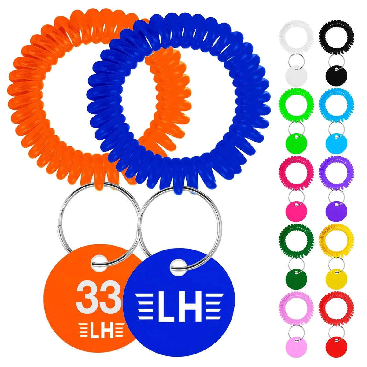 EVA Plastic Spring Wristband with Keychain 1
