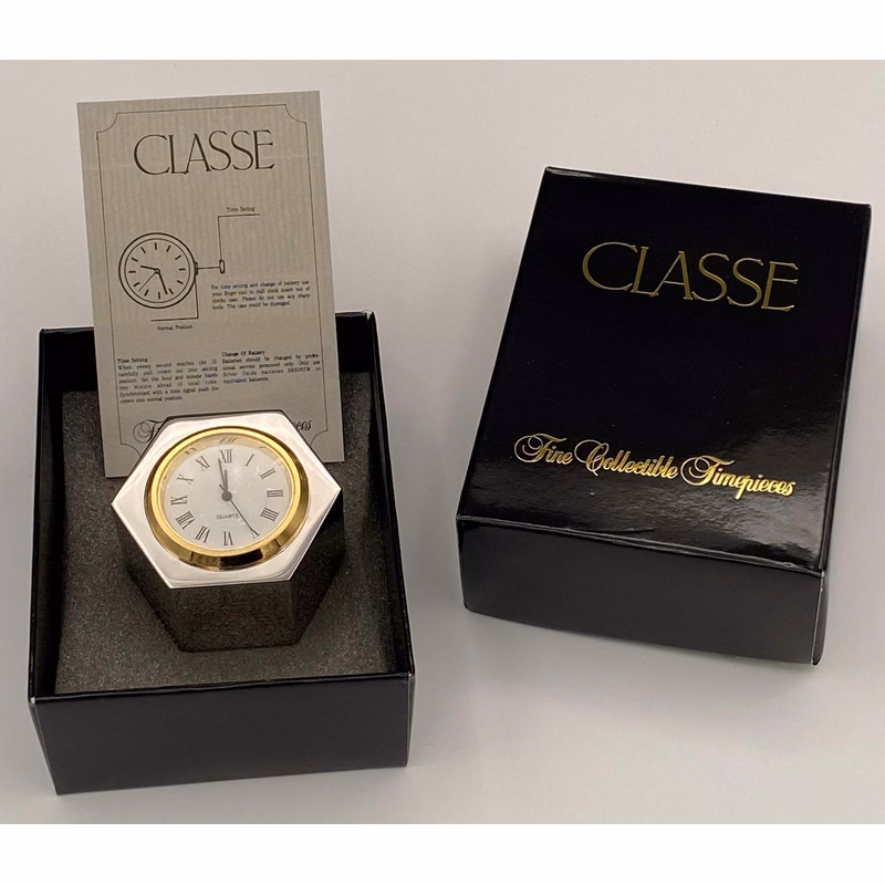 Designer Two Tone Quartz Stainless Desktop Clock