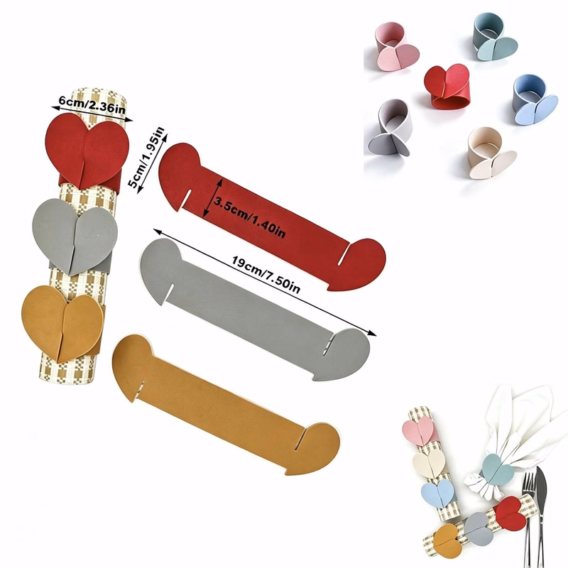 Heart Shaped Pu Leather Napkin Ring