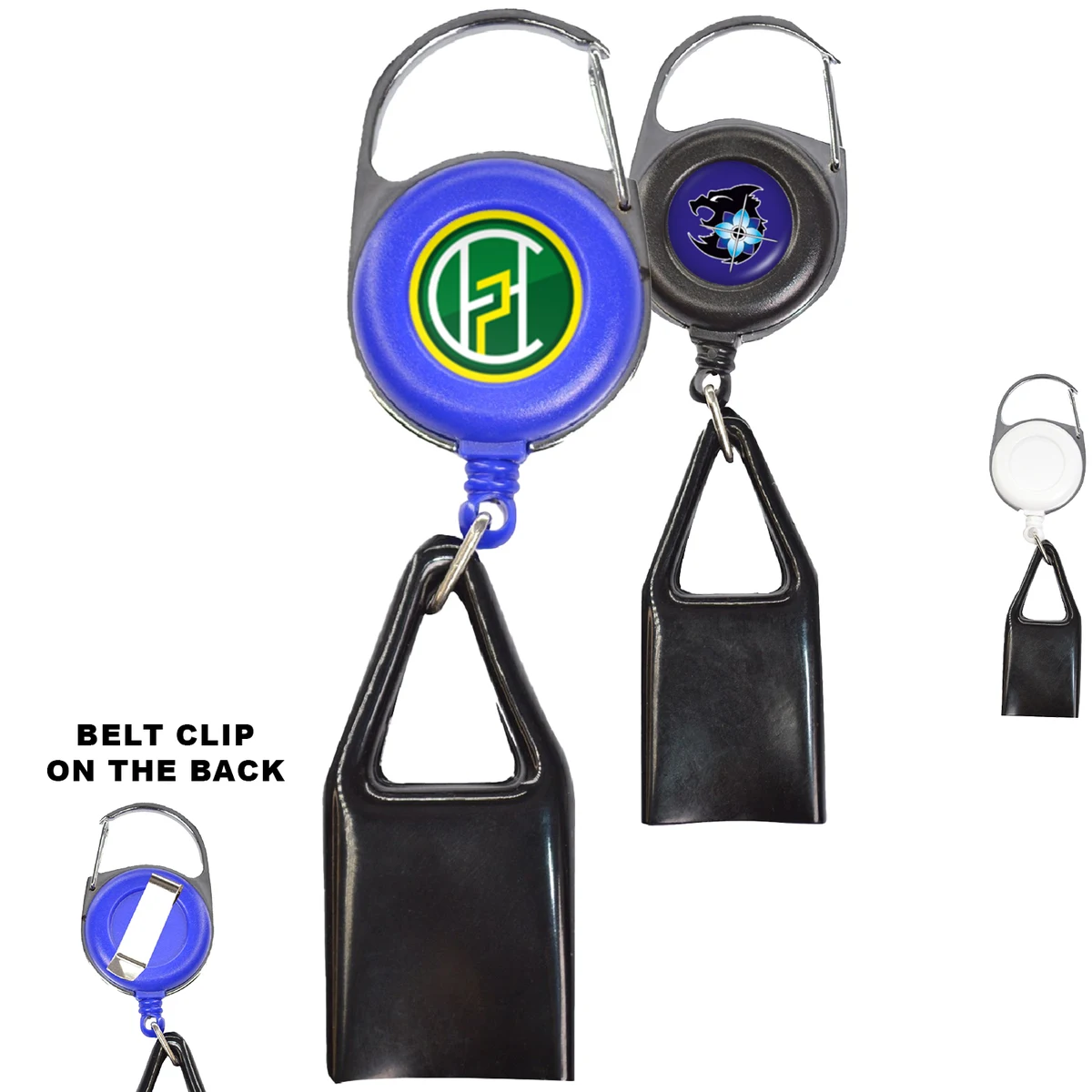 Pen Holder Round Carabiner Badge Reel Holder w/ Belt clip 1