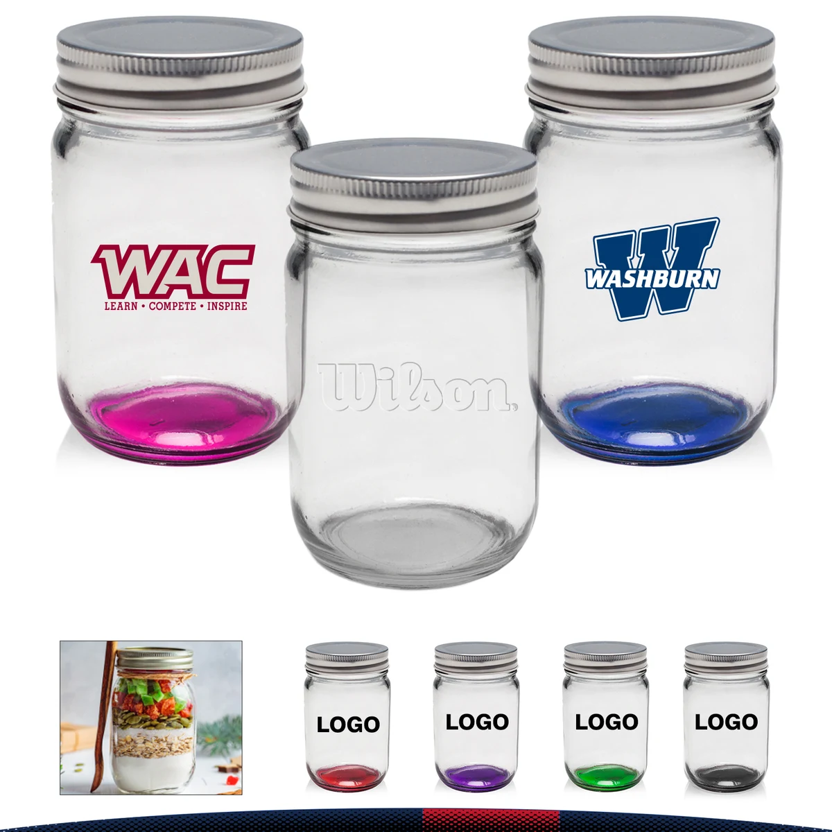 12 oz. Trevyn Canning Mason Jars 1