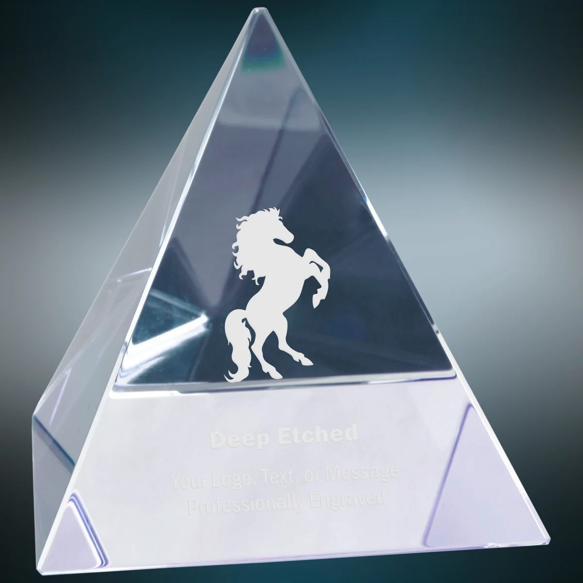 3 1/8" x 3 1/8" x 3 1/8" Crystal Pyramid Award 1