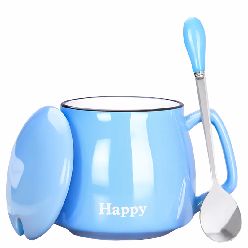 11 Oz. Ceramic Mug w/ Spoon and Cover