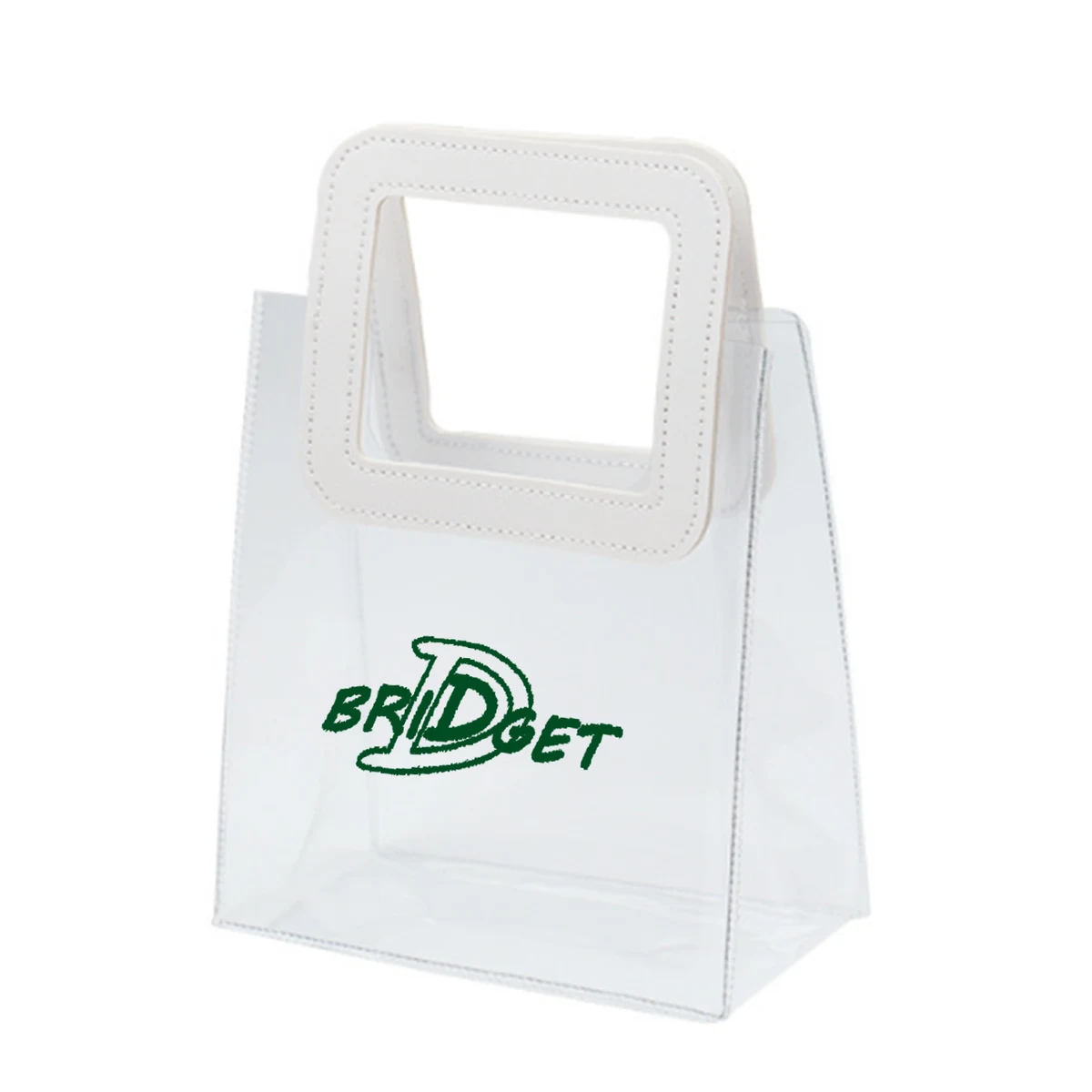 PVC Transparent Tote Bag With Leather Handle 1