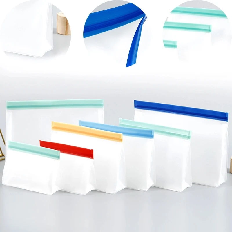 PEVA Matte Slip zip Food Storage Bag Reuseable 1