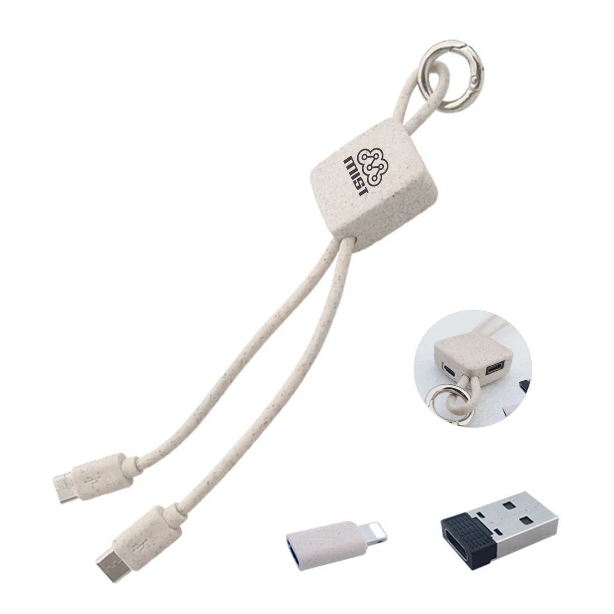 Eco Wheat Straw 4 in 1 Cable Keychain 1
