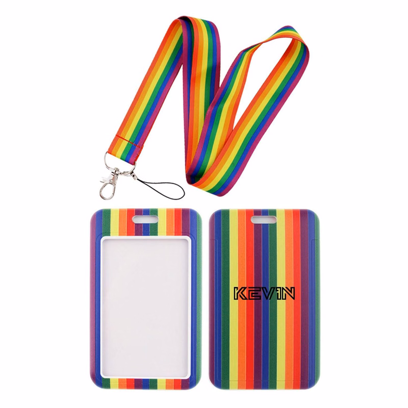 Rainbow Gay Pride Card Holder W/ Lanyard
