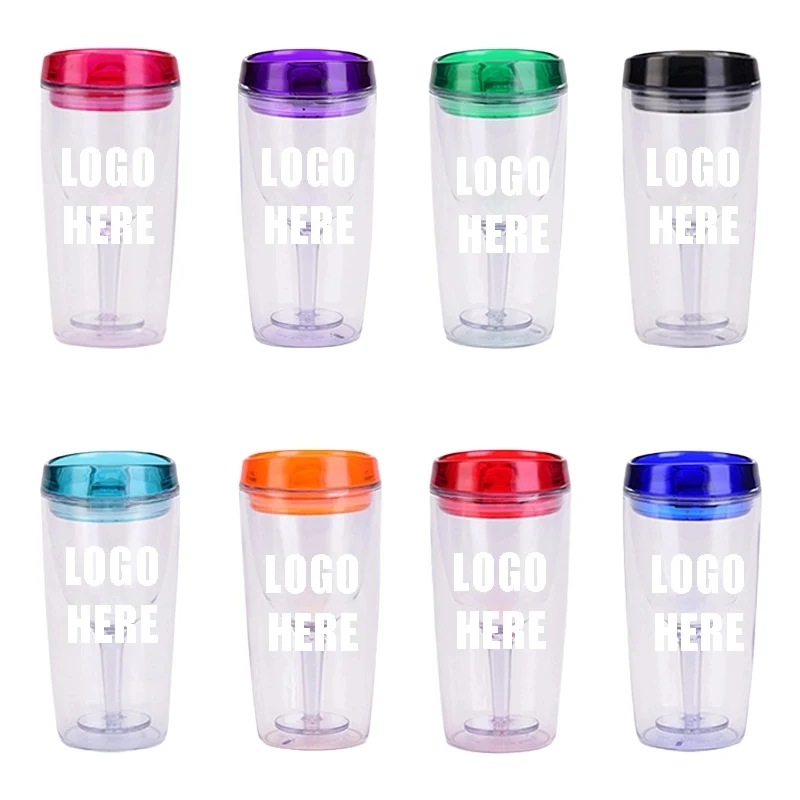 Custom Transparent AS Plastic Insulated Wine Tumbler Cup 1