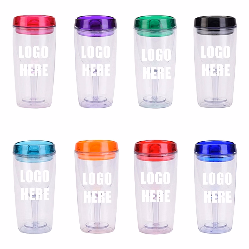 Custom Transparent AS Plastic Insulated Wine Tumbler Cup