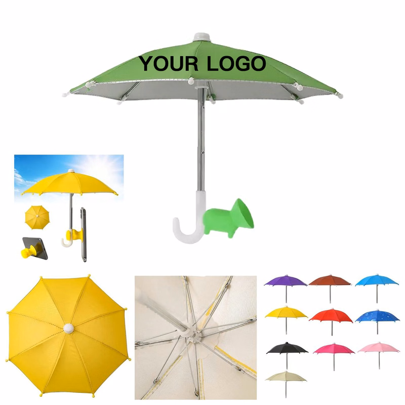 Silicone Polyester Phone Umbrella With UV Shield