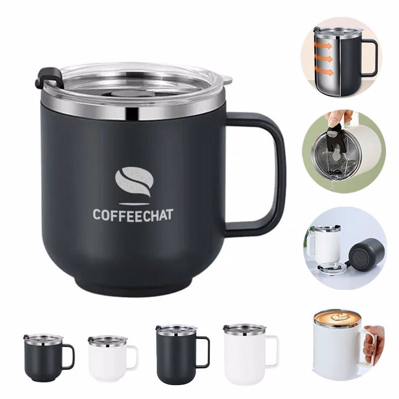Stainless Steel Coffee Mug With Lid 14 OZ