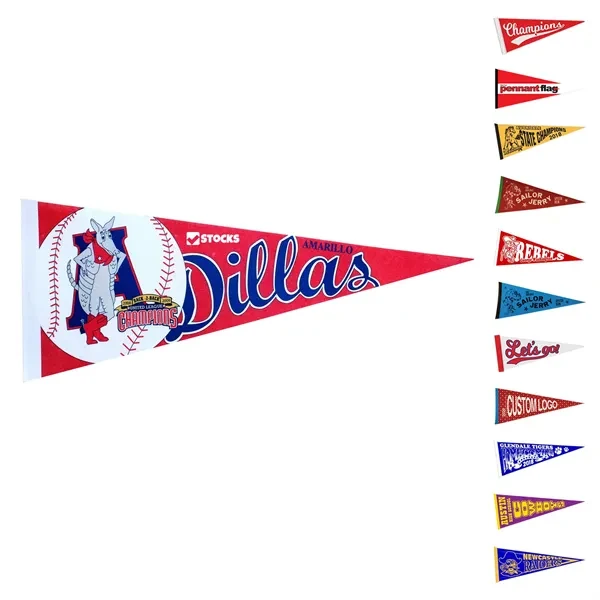 12" x 30" Mini Felt Pennant w/ Sewn Strip 1