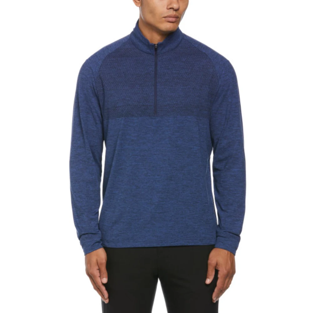 PERRY ELLIS® Water Repellent UPF 50+ Men's Quarter Zip Pullover with Custom Logo 1