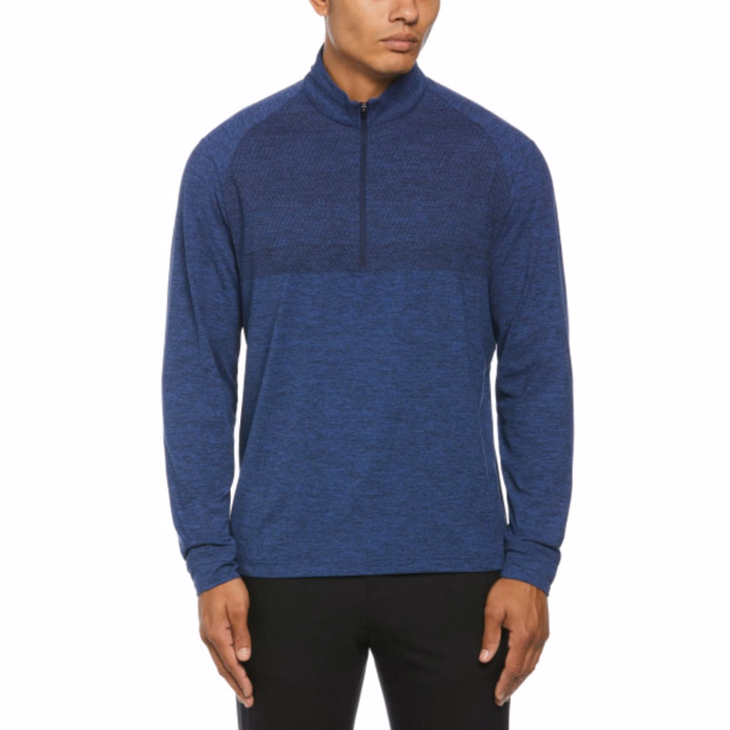 PERRY ELLIS® Water Repellent UPF 50+ Men's Quarter Zip Pullover with Custom Logo