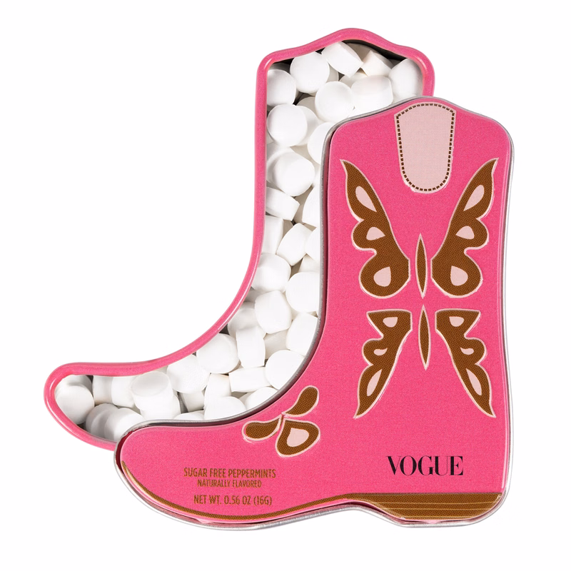 Pink Cowboy Boot - Shaped Mint Tin