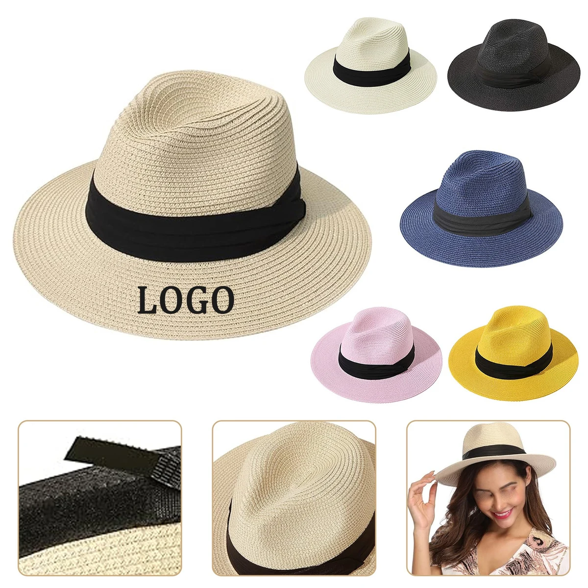 Wide Brim Straw Panama Sun Hat 1