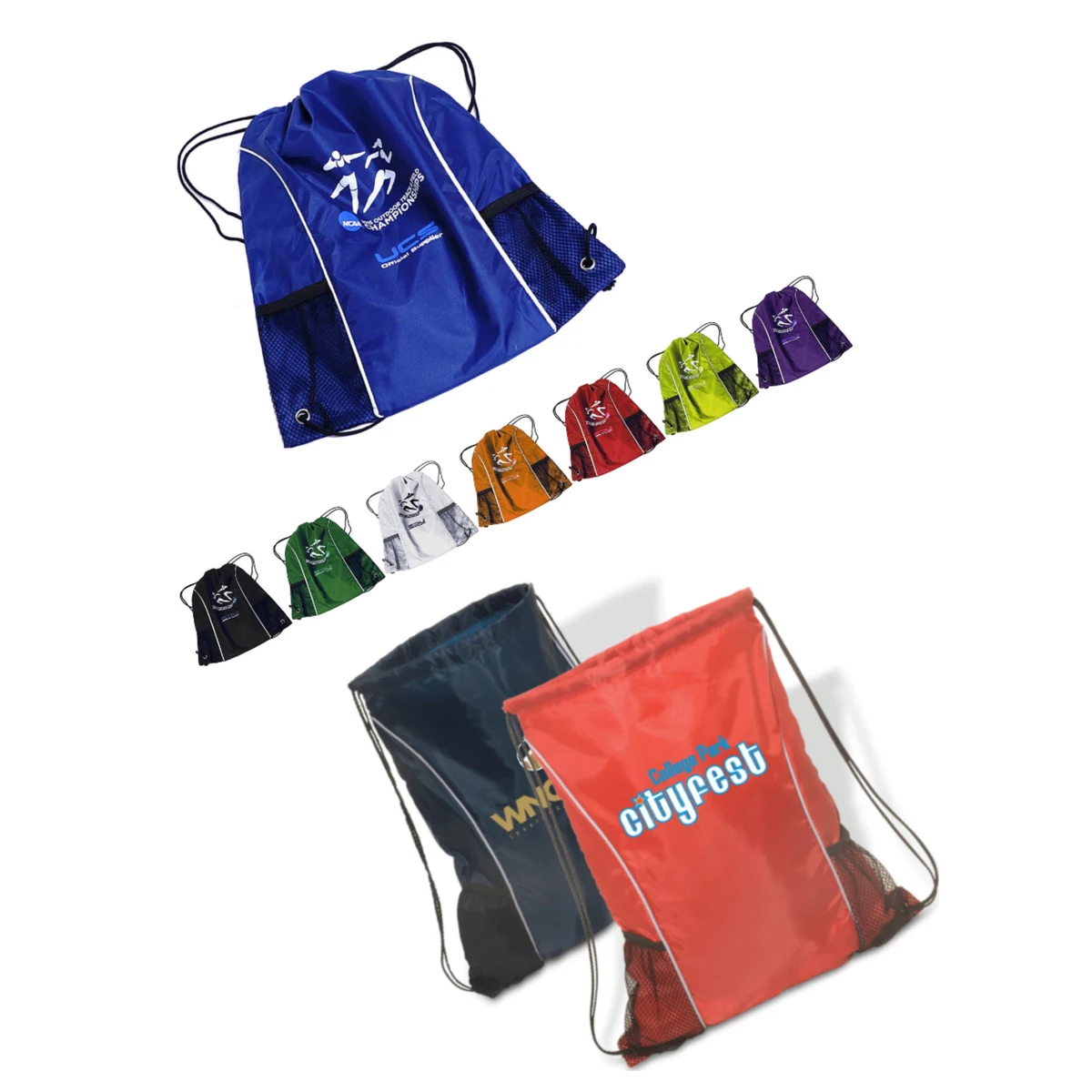 Dual Pockets Drawstring Backpack 1