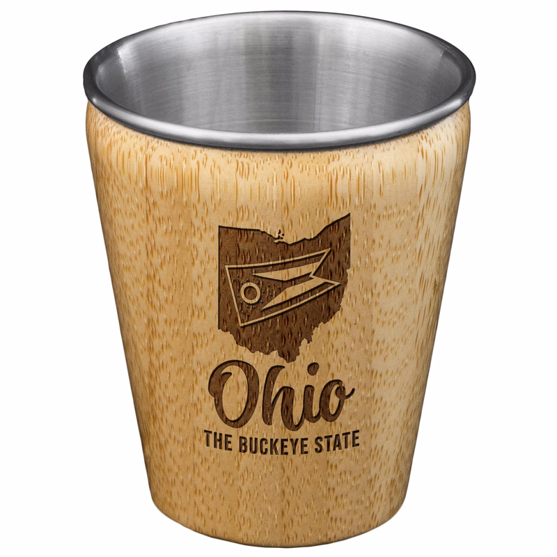 Ohio State Bamboo and Stainless Steel Shot Glass