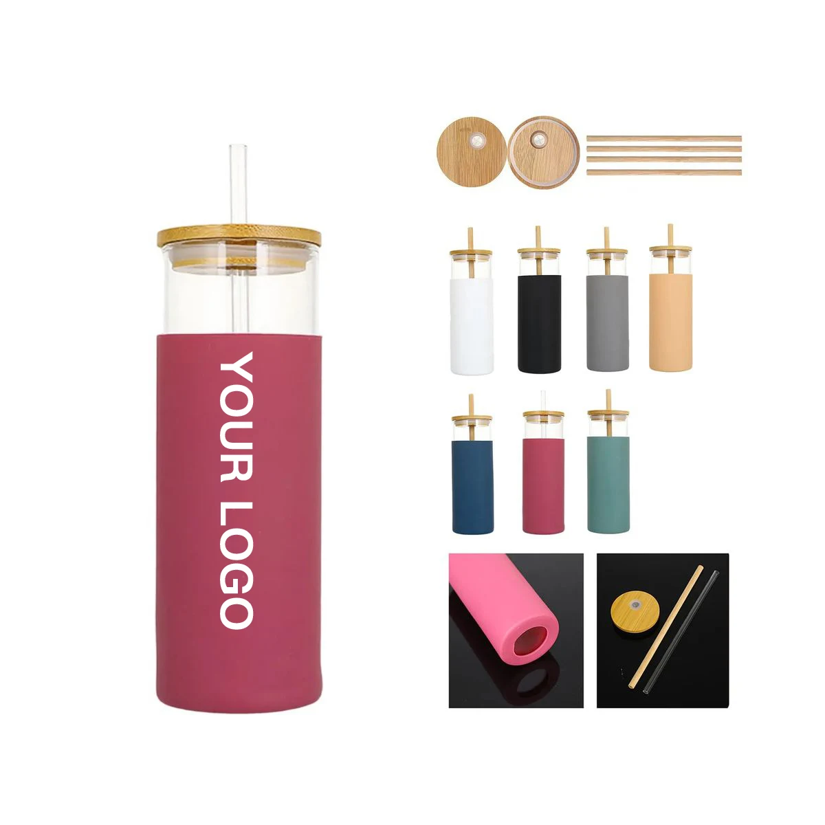 Eco Friendly Glass Drink Tumbler with Grip 1