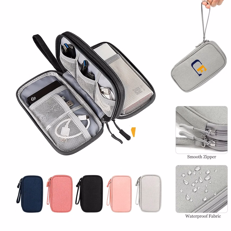 Waterproof Double Layers Travel Cable Organizer Pouch