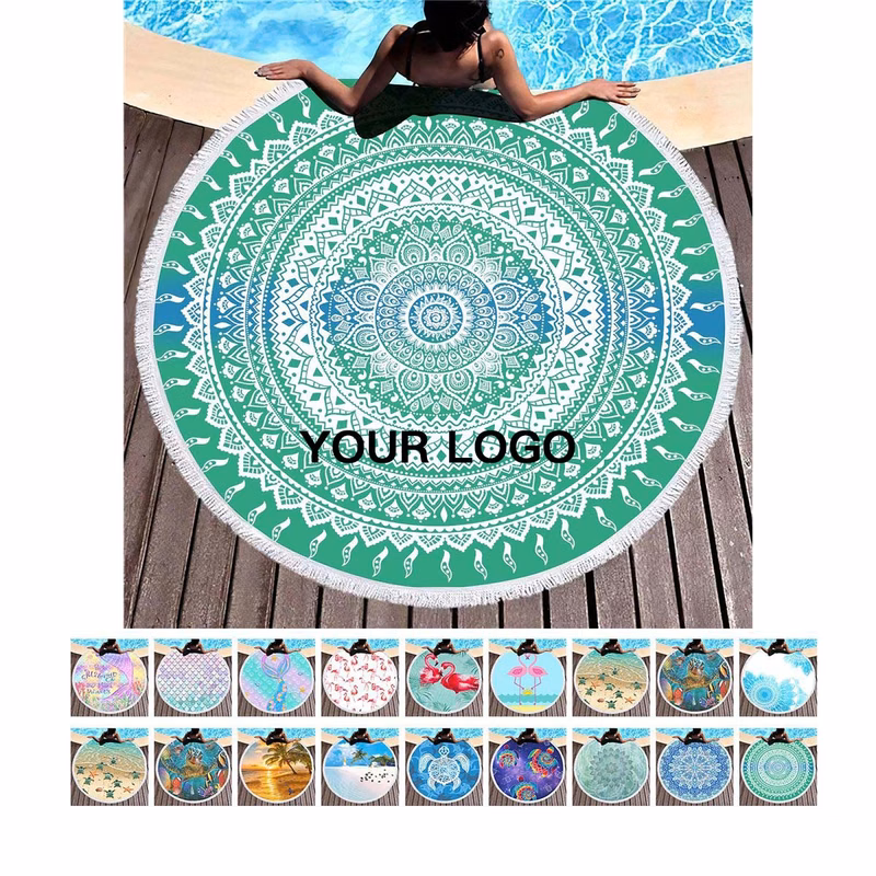 Absorbent Microfiber Round Towel for Beaches and Pools