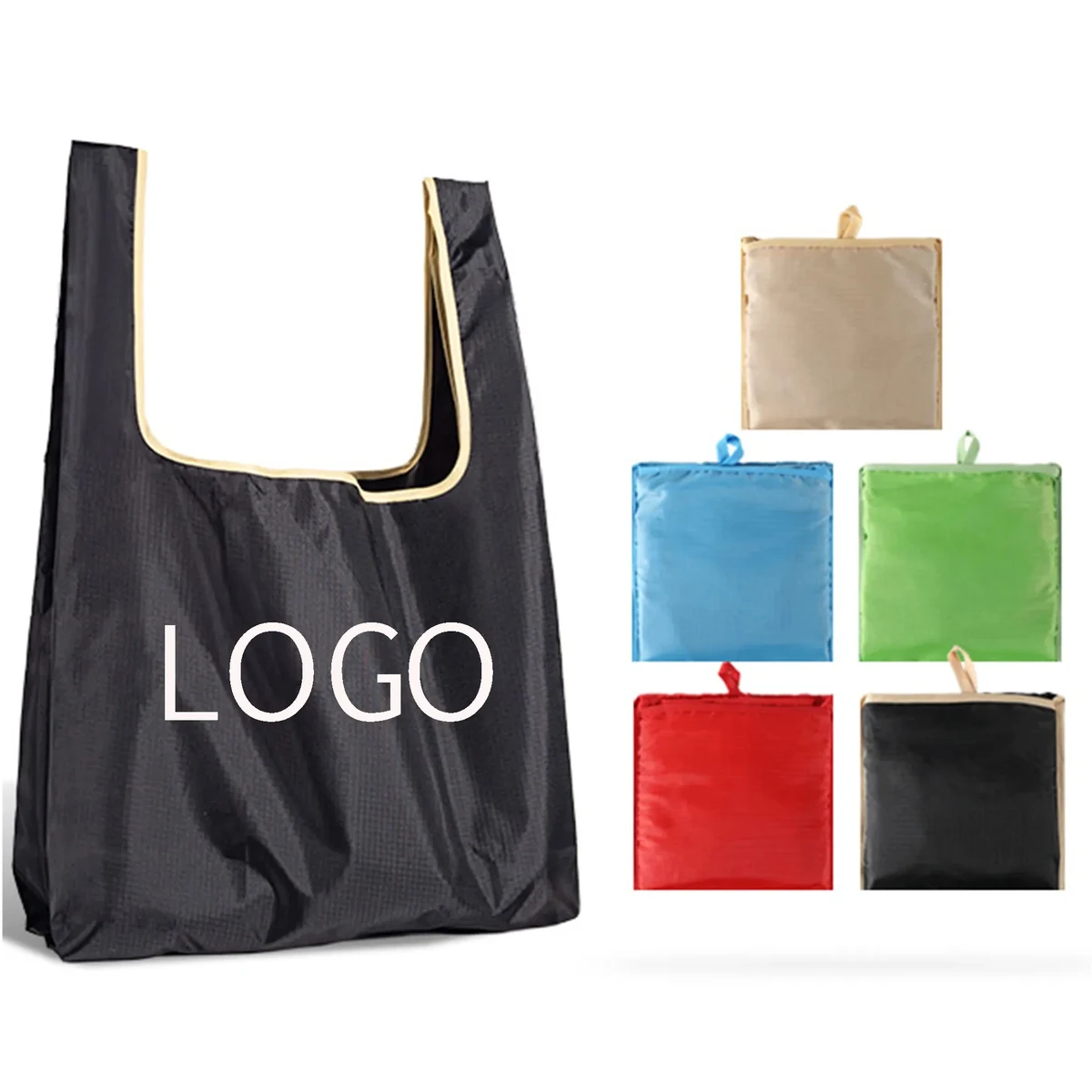 MOQ50 210D Folding Bag, custom tote bag with logo imprint 1