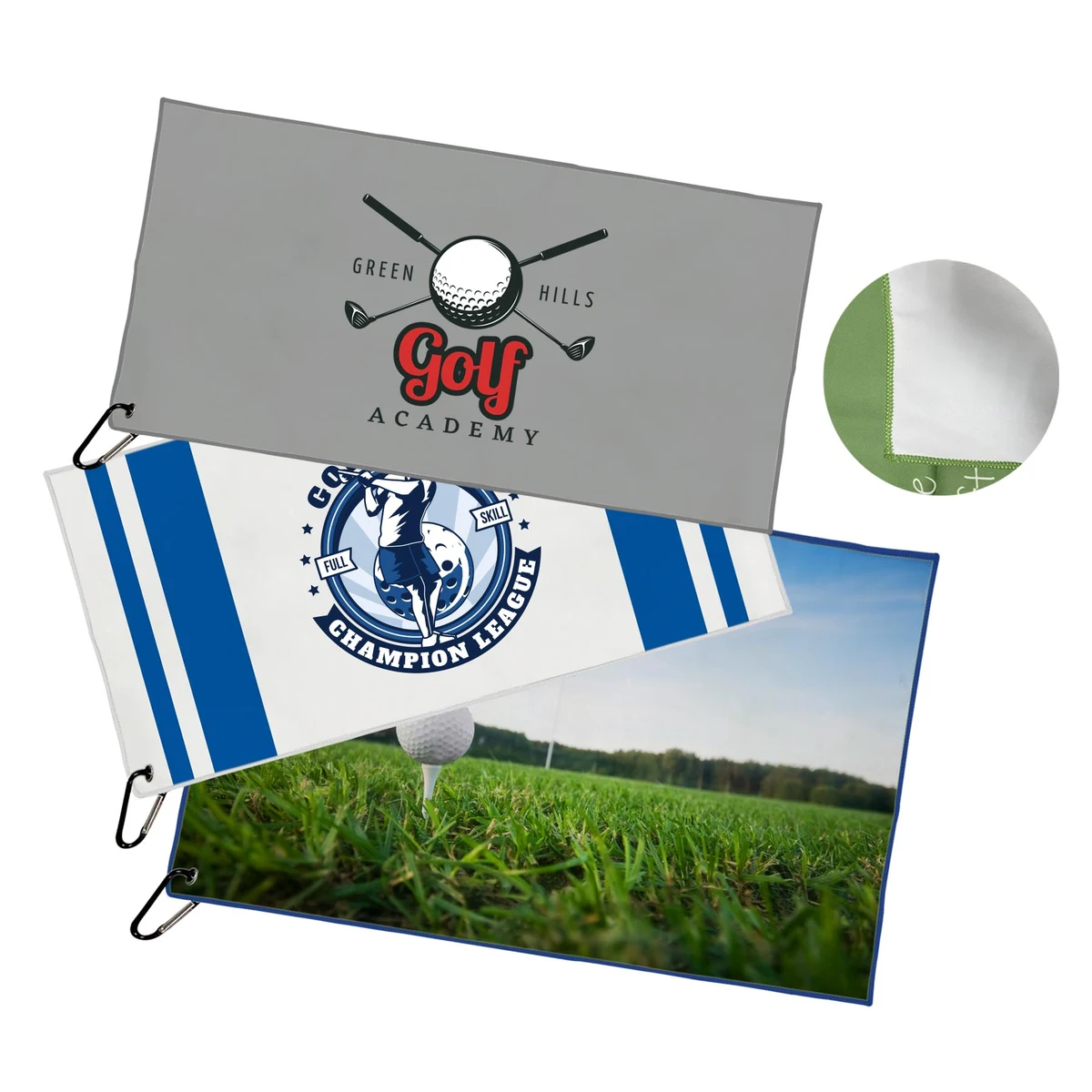 Free Shipping Full Color 200gsm Seude Microfiber Golf Towel 1