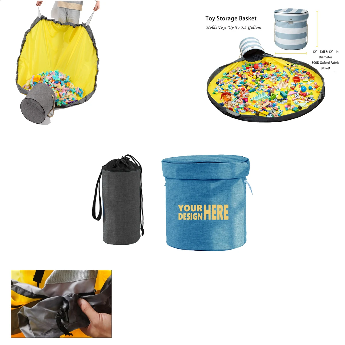 Multi Functional Children's Round Storage Bucket 1