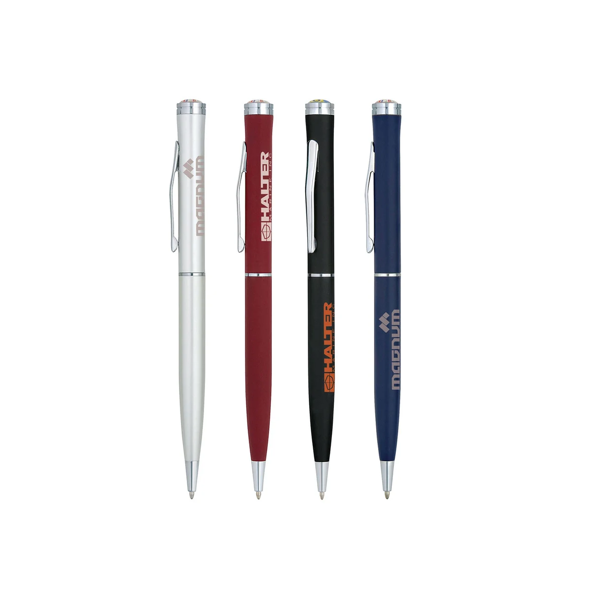 Aluminum Ballpoint Twist Metal Pen w/ Epoxy Dome Accent 1
