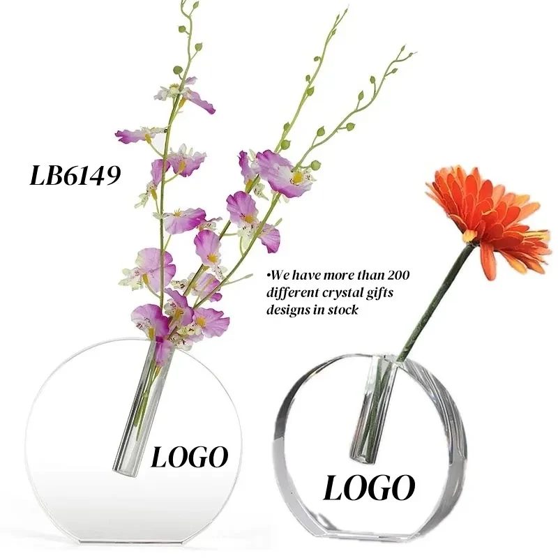 Round Crystal Bud Vase for flowers Home Decor 1