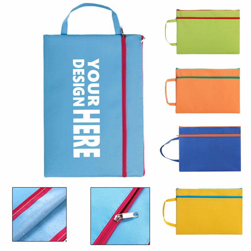 Oxford Cloth Double Layer Zipper File Bag