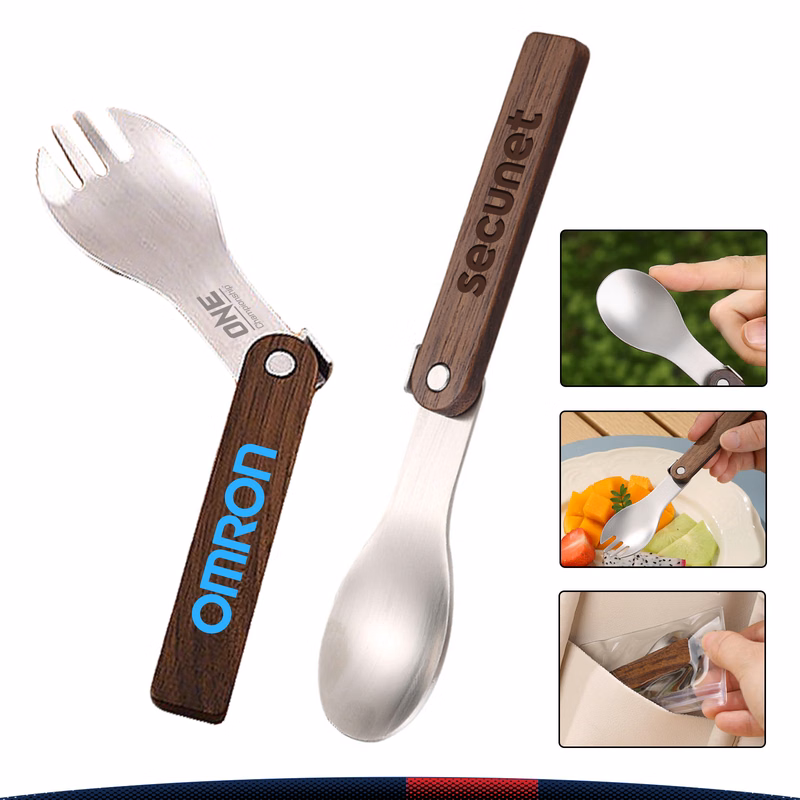 Tastro Black Walnut Handle Stainless Steel Folding Cutlery