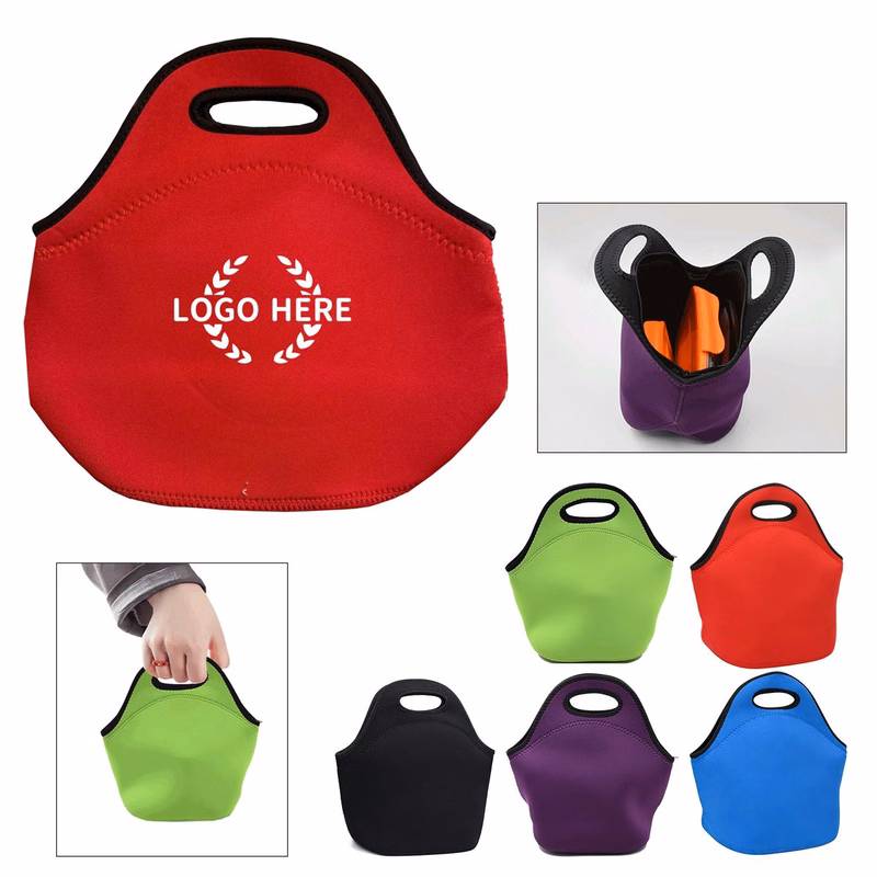 Insulated Neoprene Lunch Tote With Zipper Closure