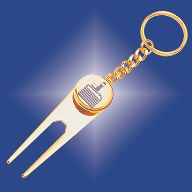 GOLF DIVOT TOOL & BALL MARKER KEYCHAIN