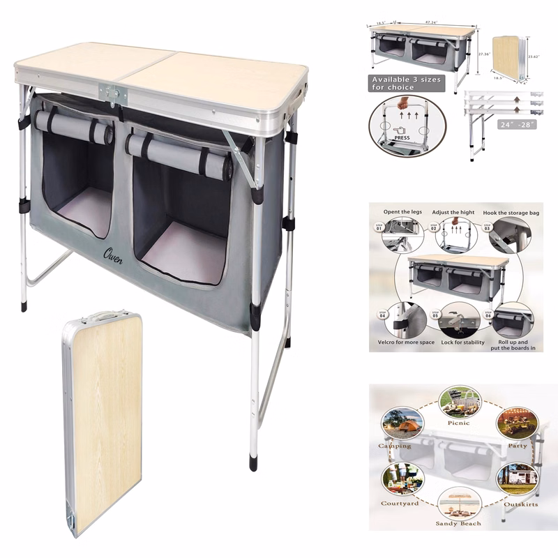 Outdoor Aluminum Portable Camp Suitcase Picnic Table