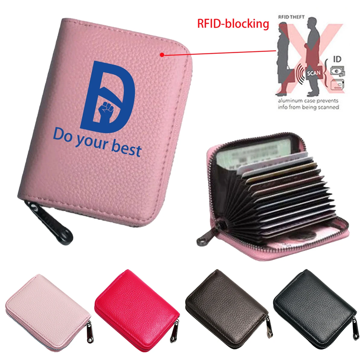 Credit Card Holder Zipper Wallet With 20 Card Slots 1