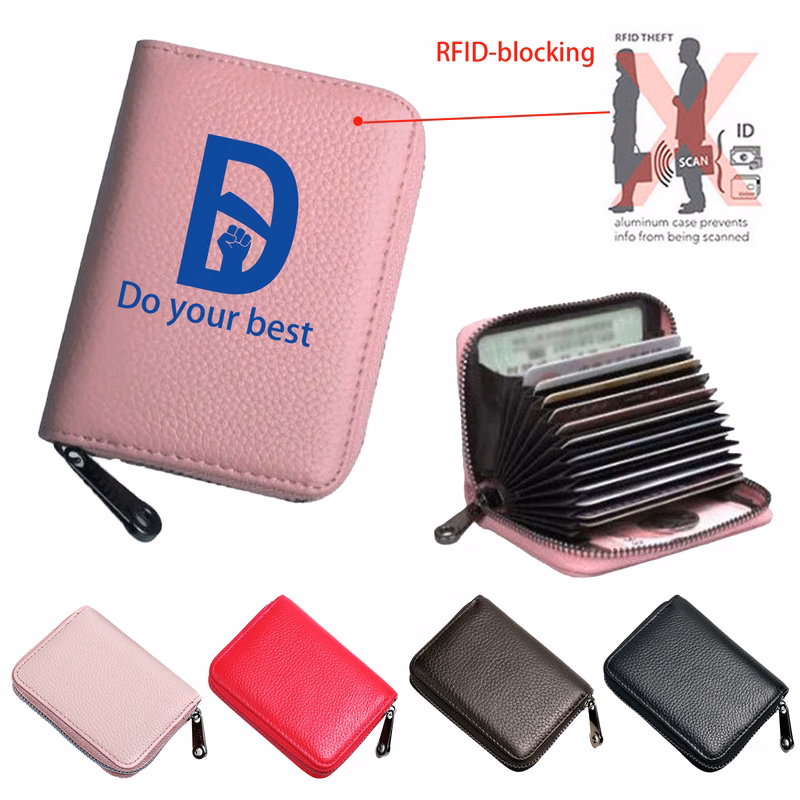 Credit Card Holder Zipper Wallet With 20 Card Slots