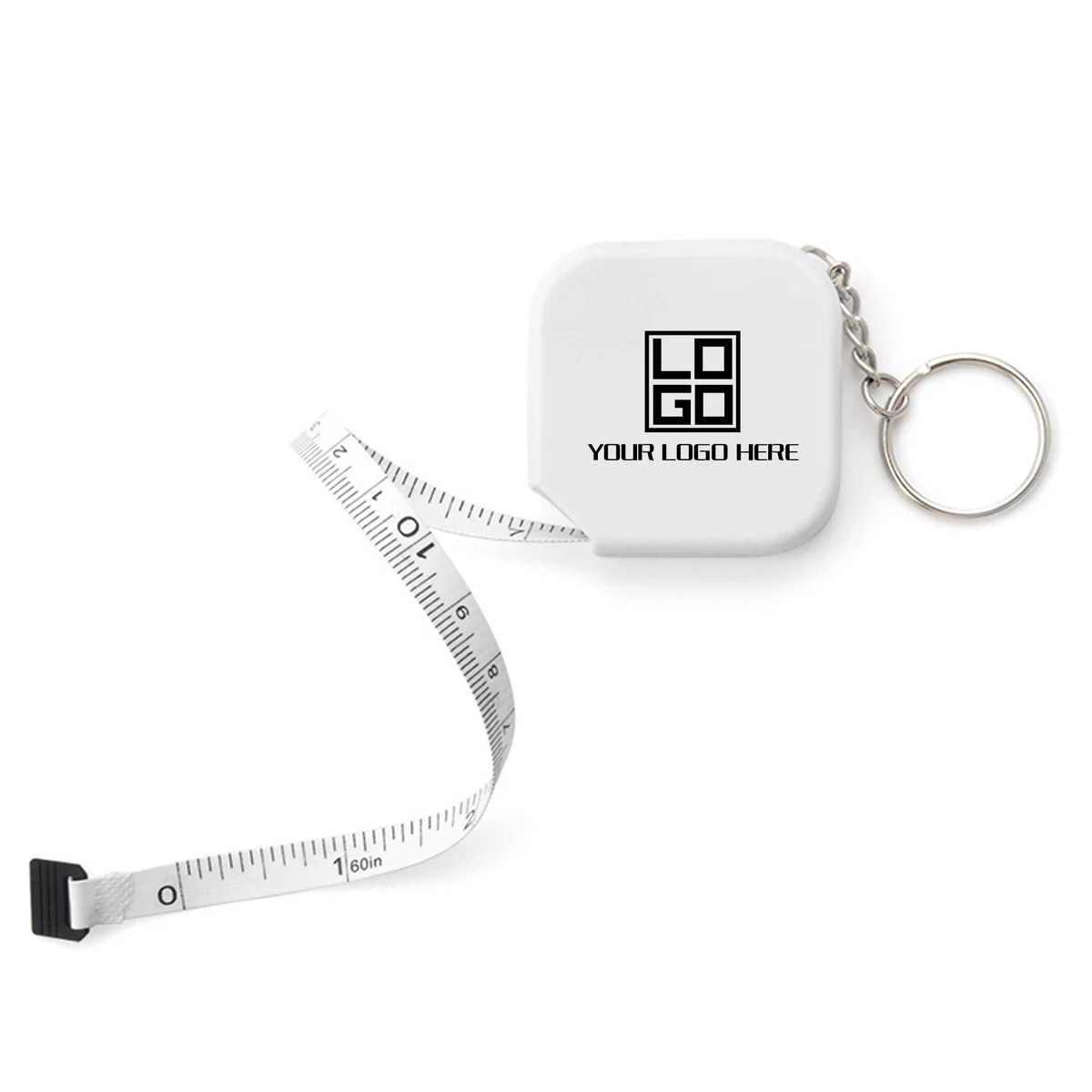 Square Tape Measure with 5-Foot Length and Key Chain 1