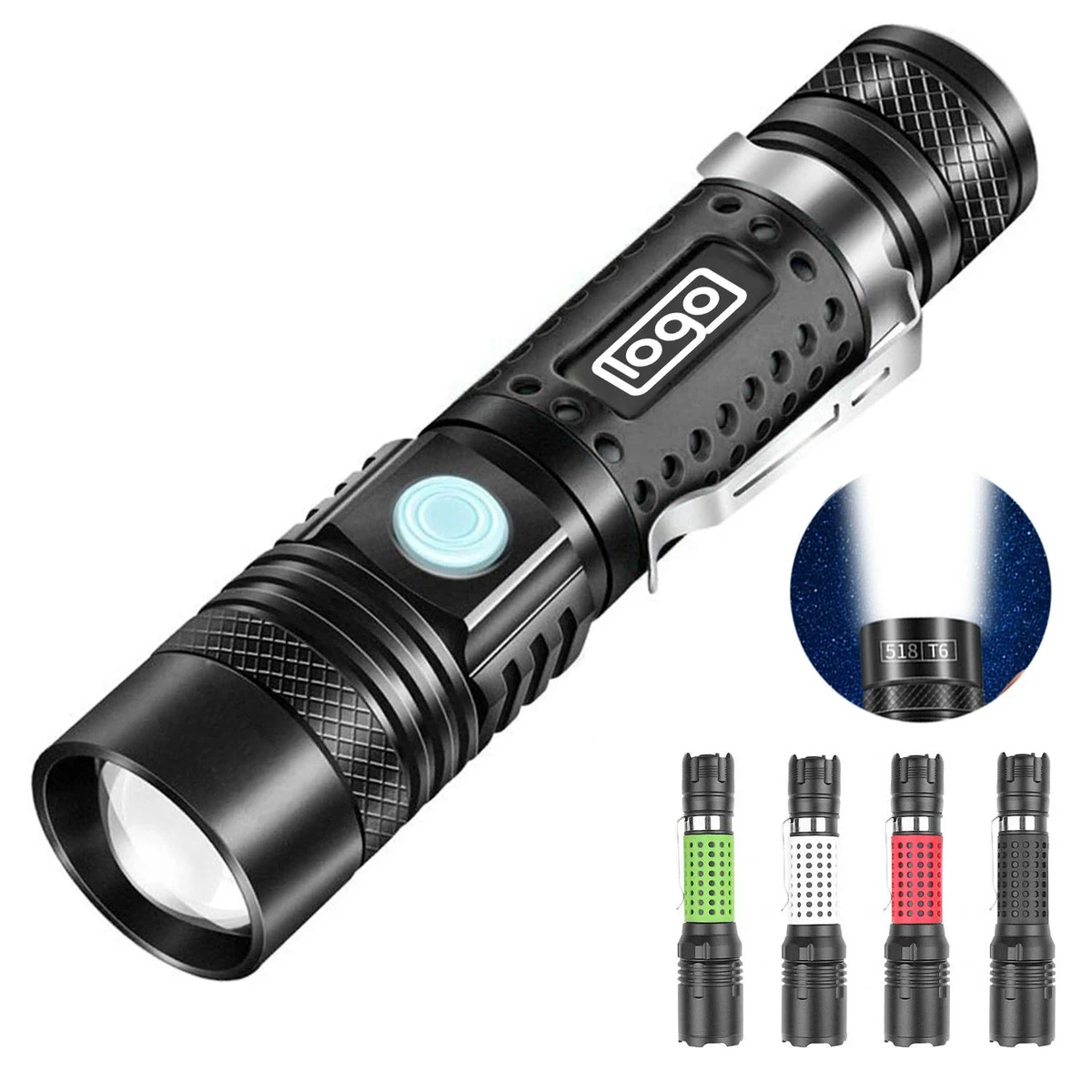Multi-Function Zoom LED Flashlight - Compact & Rechargeable 1