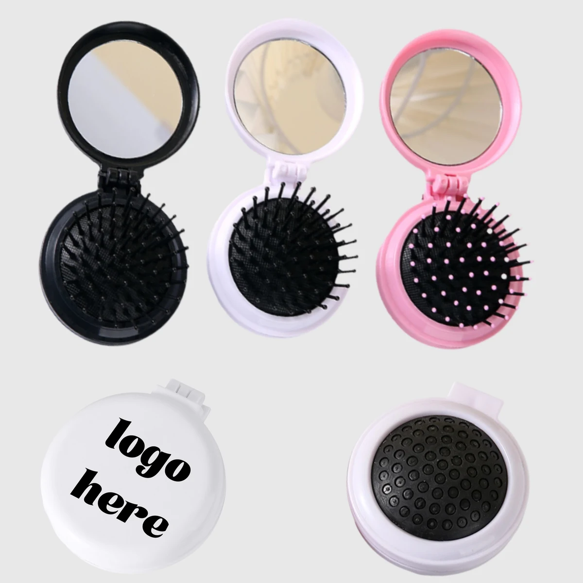 Foldable Hairbrush With Mirror 1