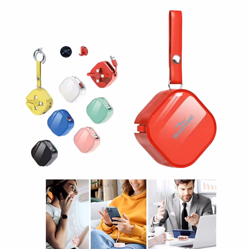 Retractable USB 3 in 1 Charging Cable with Phone Stand