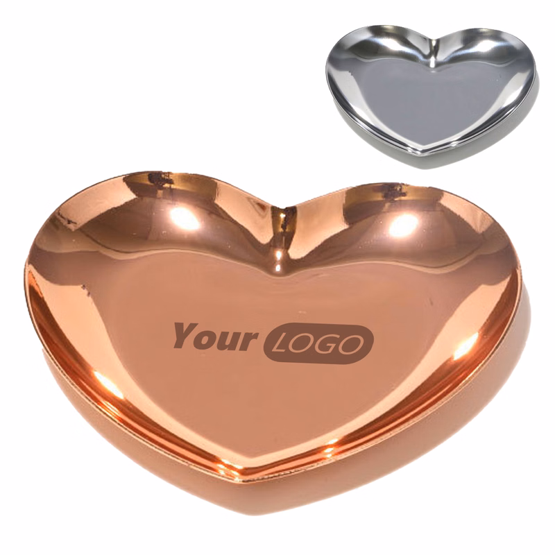 Stainless Steel Compact Heart-Shaped Jewelry Storage Tray ?C Perfect For Small Items