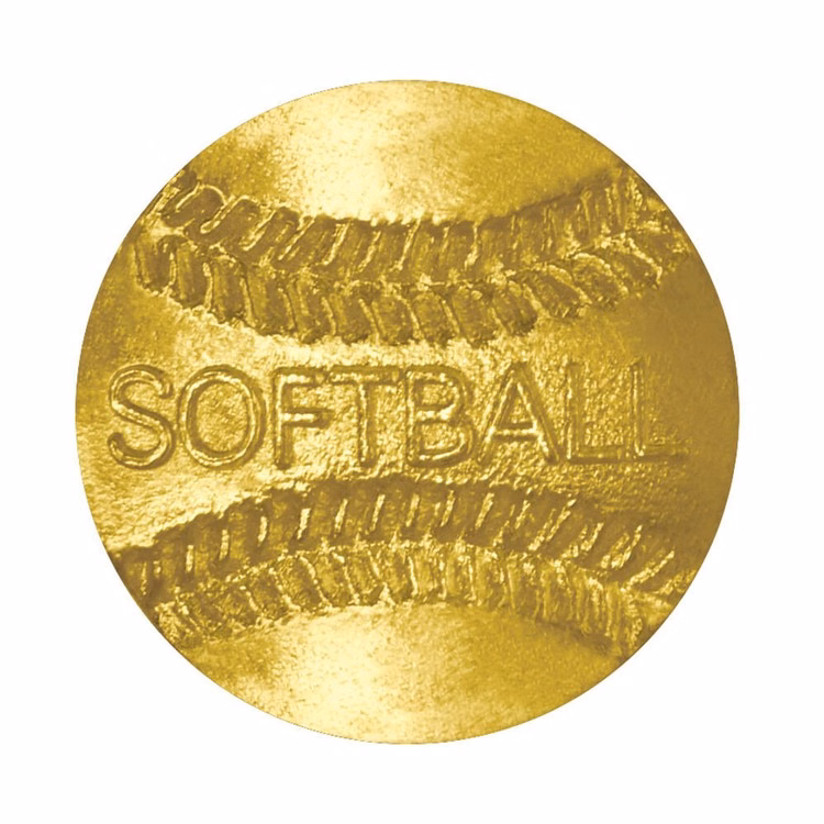 Softball Bright Gold Chenille Lapel Pin