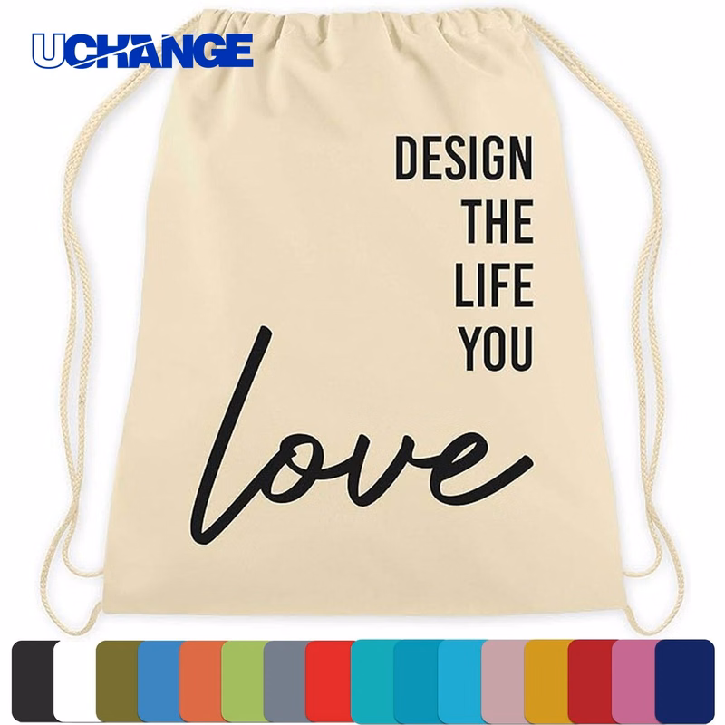 Cotton Canvas Shoulder Drawstring Backpack