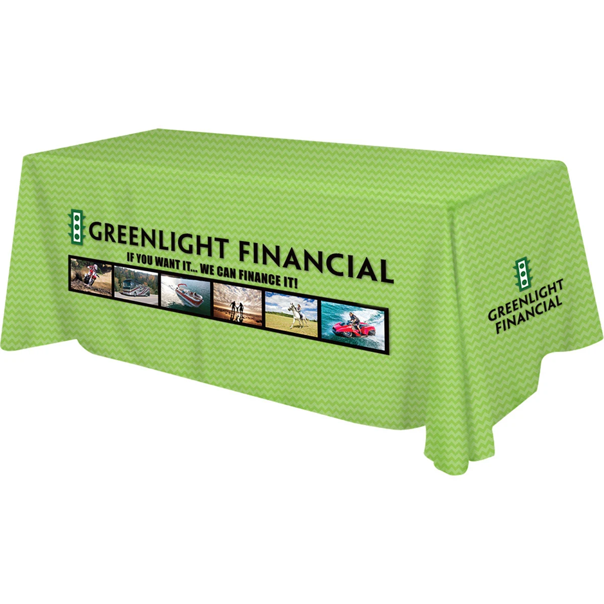 Polyester Digital Direct Print Table Cover 3 sided, 8 foot 1