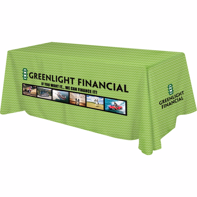 Polyester Digital Direct Print Table Cover 3 sided, 8 foot