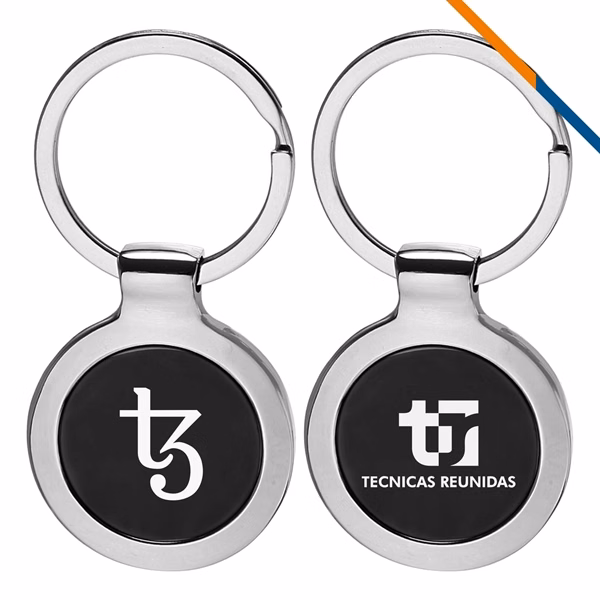 Custom Two-Toned Plastic Round Keychain 3x1.38 — Durable Student Promo Item