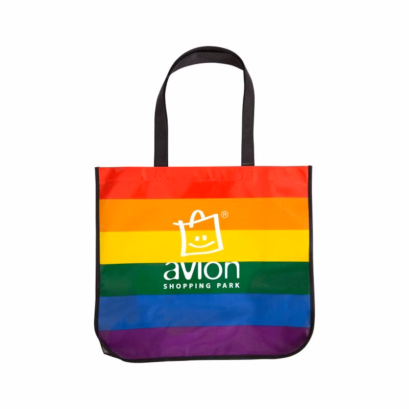 Large Rainbow Laminated Tote Bag